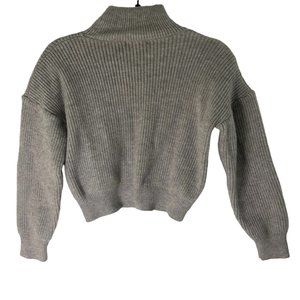 SHEIN Women's Light Gray Turtle Neck Sweater Light Gray Plain and Basic Sweater